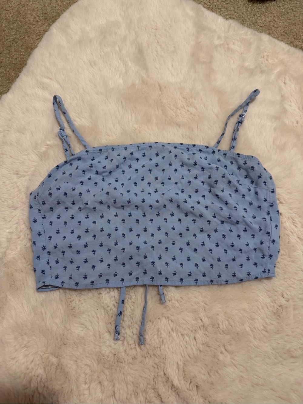 La Hearts Light Blue Floral Cropped Cami